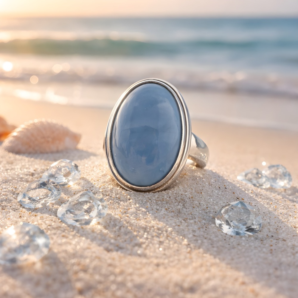 *NEW* Natural Owyhee Blue Opal Ring, 925 Silver